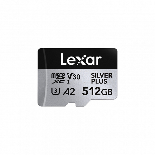 Lexar 512GB H-P Silver Plus microSDHC s adp C10 A2 Lexar 512GB H-P Silver Plus microSDHC s adp C10 A2