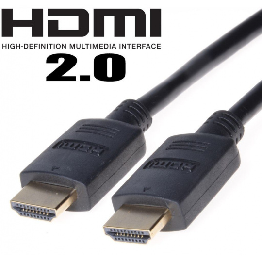 kabel HDMI 2.0 High Speed+Ethernet, 1,5m, zlacené konektory