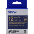 Epson zásobník se štítky – saténový pásek, LK-4HKK, zlatá / námořnická modrá, 12 mm (5 m)