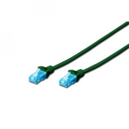 Digitus Ecoline Patch Cable, UTP, CAT 5e, AWG 26/7, zelený 2m, 1ks