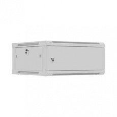 NÁSTĚNNÁ INSTALAČNÍ SKŘÍŇ 19" 4U 600X600 ŠEDÁ KOVOVÁ DVÍŘKA (PLOCHÉ BALENÍ)