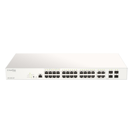 D-Link DBS-2000-28P 28xGb PoE+ Nuclias Smart Managed Switch 4x 1G Combo Ports,193W (With 1 Year Lic)