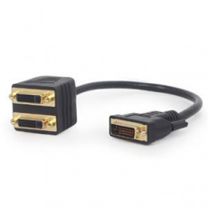 GEMBIRD A-DVI-2DVI-01 Adaptér/rozdvojka DVI-D samec na 2× DVI-D samice – 0,3 m, černý GEMBIRD A-DVI-2DVI-01 Adaptér/rozdvojka DVI-D samec na 2× DVI-D samice – 0,3 m, černý