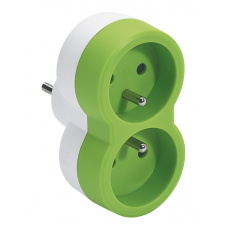 ADAPTÉR ČELNÍ 2X2P+T 16A,ZEL. ADAPTÉR ČELNÍ 2X2P+T 16A,ZEL.