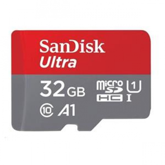 SanDisk MicroSDHC karta 32GB Ultra (120MB/s, A1 Class 10 UHS-I, Android - Tablet Packaging, Memory Zone App) + adaptér