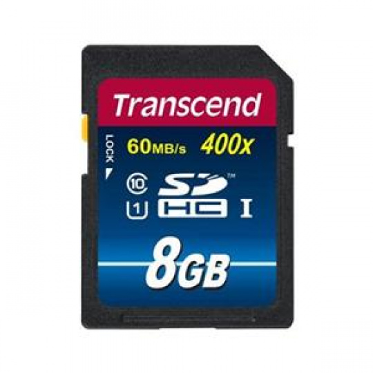 Transcend 8GB SDHC (Class10) UHS-I 400X (Premium) paměťová karta