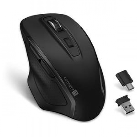 CONNECT IT Dual SmartSwitch bezdrátová myš, USB-A + C, ČERNÁ (+1x AA baterie zdarma) CONNECT IT Dual SmartSwitch bezdrátová myš, USB-A + C, ČERNÁ (+1x AA baterie zdarma)