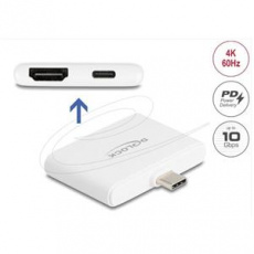Delock Adaptér z rozhraní USB Type-C™ na HDMI 4K 60 Hz a USB Type-C™ Data + PD 94 W