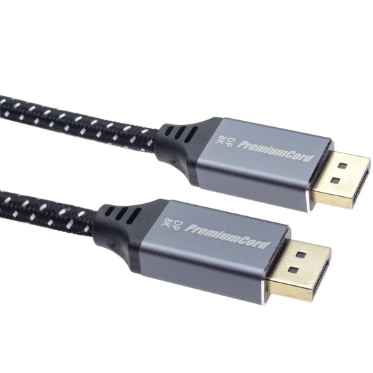 PremiumCord DP 1.4 kabel 8K, kov, zlacený, 5m