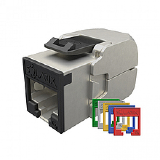 Samořezný keystone Solarix CAT6A STP SXKJ-10G-STP-RAL-SA,RAL FIT moduly,GROUND LOCK,Comp.level,4PPoE