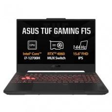 ASUS TUF Gaming F15 i7-12700H/16GB/512GB SSD/RTX4060/15.6" FHD/IPS/144Hz/2yr Pick up & Return/Bez OS/Šedá