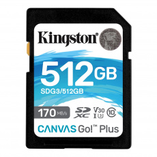 Kingston Canvas Go Plus/SDXC/512GB/170MBps/UHS-I U3 / Class 10