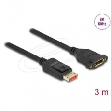 Delock DisplayPort prodlužovací kabel s panelovým uchycením 8K 60 Hz 3 m Delock DisplayPort prodlužovací kabel s panelovým uchycením 8K 60 Hz 3 m