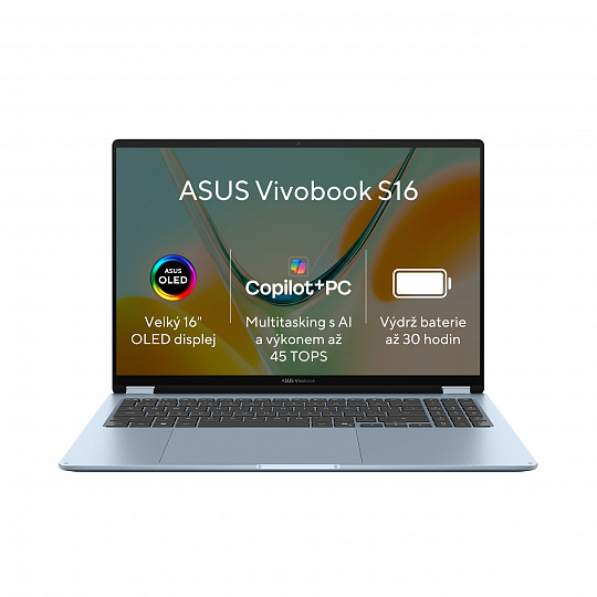 ASUS Vivobook S16/S5608QA/SDX1-26-101/16"/WUXGA/8GB/256GB/Adreno/W11H/Blue/2R ASUS Vivobook S16/S5608QA/SDX1-26-101/16"/WUXGA/8GB/256GB/Adreno/W11H/Blue/2R