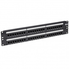 Patch panel pro montáž do racku 2U, 48x Cat6/Cat5 568B, RJ45 Ethernet Patch panel pro montáž do racku 2U, 48x Cat6/Cat5 568B, RJ45 Ethernet