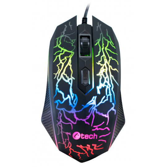 C-TECH Tychon/Herní/Optická/3 200 DPI/Drátová USB/Černá