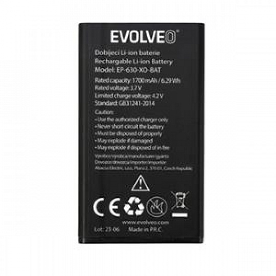 EVOLVEO orig. baterie 1700 mAh pro EasyPhone XO (EP-630) EVOLVEO orig. baterie 1700 mAh pro EasyPhone XO (EP-630)