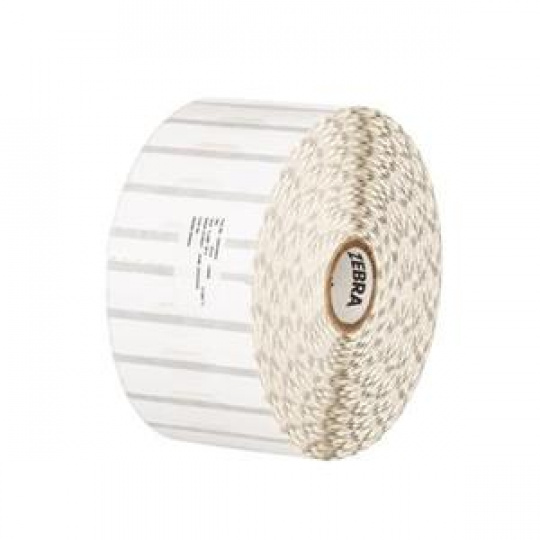 Zebra Label, Polypropylene, 2.1875x0.5in (55.6x12.7mm); DT, 8000D Jewelry, Coated, Permanent Adhesive, 1in (25.4mm) core, 3510/rol