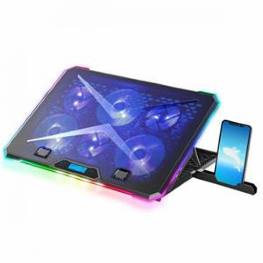 EVOLVEO Ania 9 RGB, nastavitelný podstavec pro notebook a telefon, posvícení, regulace otáček, ntb 10-17"