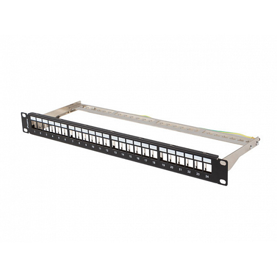 PATCH PANEL 24 PORTŮ 1U 19" FTP PRO MODULY KEYSTONE ČERNÝ LANBERG PATCH PANEL 24 PORTŮ 1U 19" FTP PRO MODULY KEYSTONE ČERNÝ LANBERG