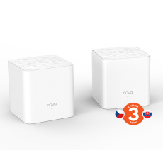 Tenda Nova MW3 (2-pack) WiFi AC1200 Mesh system Dual Band, 2x LAN/WAN, MU-MIMO, SMART aplikace Tenda Nova MW3 (2-pack) WiFi AC1200 Mesh system Dual Band, 2x LAN/WAN, MU-MIMO, SMART aplikace