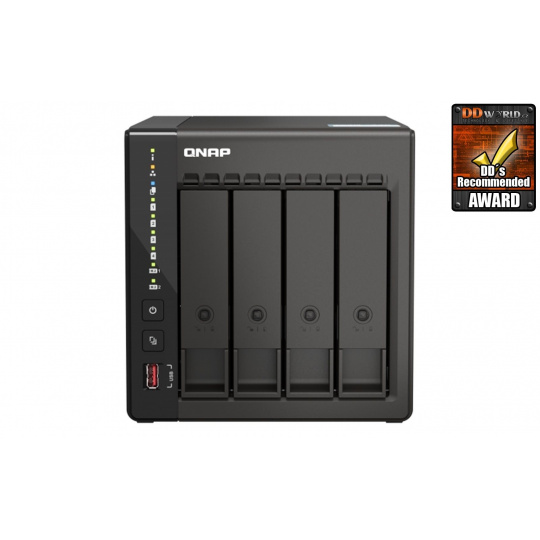 QNAP TS-453E-8G (4core 2,6GHz, 8GB RAM, 4x SATA, 2x M.2 NVMe slot, 2x HDMI 4K, 2x 2,5GbE, 4x USB)