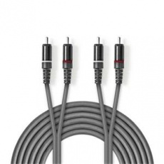Nedis COTH24200GY15 - Stereofonní Audio Kabel | 2x RCA Zástrčka – 2x RCA Zástrčka | 1,5 m | Šedá barva Nedis COTH24200GY15 - Stereofonní Audio Kabel | 2x RCA Zástrčka – 2x RCA Zástrčka | 1,5 m | Šedá barva
