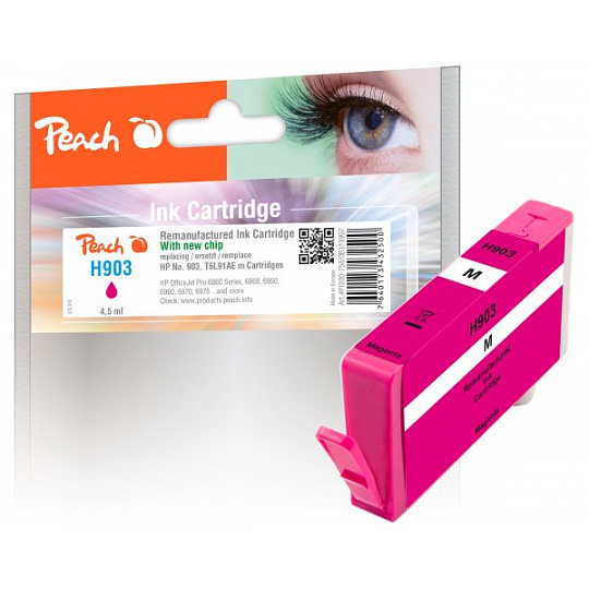 PEACH kompatibilní cartridge HP No. 903, purpurová, T6L91AE, OEM čip PEACH kompatibilní cartridge HP No. 903, purpurová, T6L91AE, OEM čip