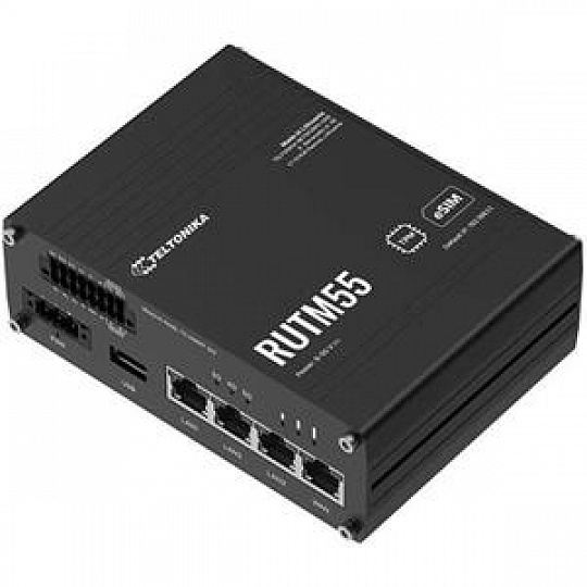 Teltonika RUTM55 Průmyslový 5G Wi-Fi Router, I/O, RS232 a RS485, GPS, eSIM