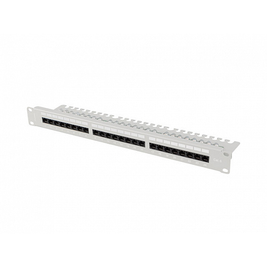 PATCH PANEL 24 PORTŮ 1U 19" CAT.6 UTP S POLICÍ ŠE