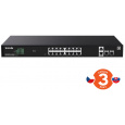 Tenda TEG2220P-16-250W Gigabit Websmart L2 Cloud PoE+ Switch 230W, 16x1Gb/s PoE+, 2xRJ45, 2xSFP,Rack