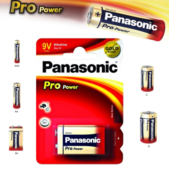 Panasonic 9V, Pro Power 6LR61, alkalická baterie