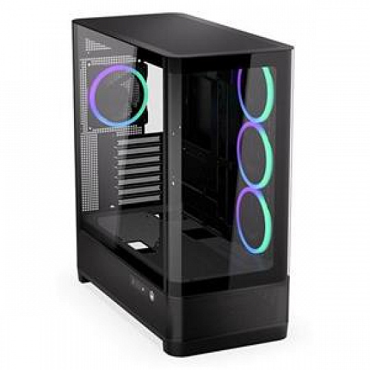 Endorfy Aquarius 8000 Corona,Skříň, E-ATX, 4× ARGB 120mm ventilátor, 2× USB 3.0, 1× USB-C, panoramatická, zaoblené sklo, černá Endorfy Aquarius 8000 Corona,Skříň, E-ATX, 4× ARGB 120mm ventilátor, 2× USB 3.0, 1× USB-C, panoramatická, zaoblené sklo, černá