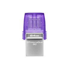 Kingston DataTraveler MicroDuo 3C/64GB/200MBps/USB 3.2/USB-A + USB-C/Fialová