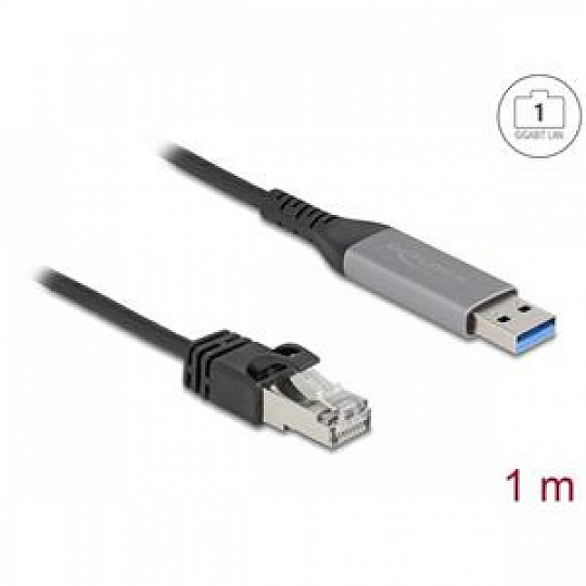 Delock USB LAN kabel z rozhraní USB Typ-A na RJ45 Gigabit Ethernet, 1 m Delock USB LAN kabel z rozhraní USB Typ-A na RJ45 Gigabit Ethernet, 1 m