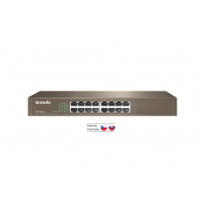 Tenda TEF1016D - 16x 10/100 Mb/s Fast Ethernet Switch, Fanless-bez ventilátorů,Rackmount,6kV ochrana Tenda TEF1016D - 16x 10/100 Mb/s Fast Ethernet Switch, Fanless-bez ventilátorů,Rackmount,6kV ochrana