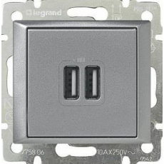 Valena USB nabíječka 2-násobná 1,5A Stříbrná metal Valena USB nabíječka 2-násobná 1,5A Stříbrná metal