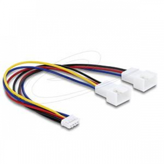 Delock Y-kabel ventilátoru, 1 x JST PH 4 piny, PWM , ze zásuvky na zástrčku + 4 pinovou zástrčku, 15 cm Delock Y-kabel ventilátoru, 1 x JST PH 4 piny, PWM , ze zásuvky na zástrčku + 4 pinovou zástrčku, 15 cm
