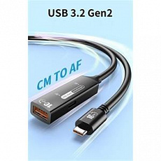 PremiumCord USB 3.2 Gen 2 repeater a prodlužovací kabel C-Male-A-Female, 10Gbps Aluminium 5m