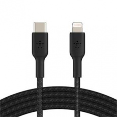 Belkin USB-C kabel s lightning konektorem, 1m, černý - odolný
