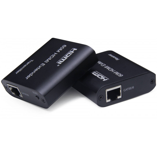 PremiumCord HDMI extender na 60m FULL HD 1080p přes jeden kabel Cat5e/6/6a/7, EDID nastavení