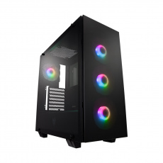 FSP/Fortron ATX Midi Tower CMT512 Black, průhledná bočnice, 4 x A.RGB LED 120 mm ventilátor FSP/Fortron ATX Midi Tower CMT512 Black, průhledná bočnice, 4 x A.RGB LED 120 mm ventilátor