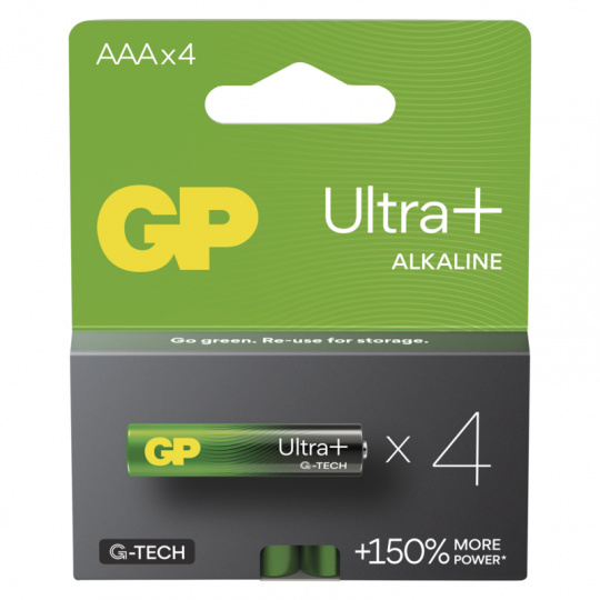 GP Alkalická baterie ULTRA PLUS AAA (LR03)- 4ks