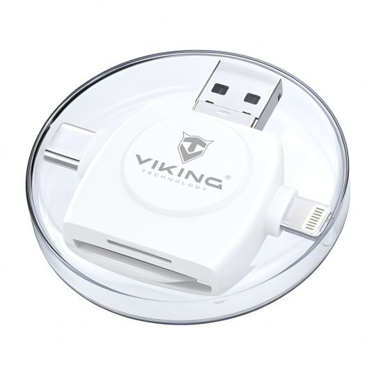 VIKING ČTEČKA PAMĚŤOVÝCH KARET V4 USB3.0 4V1 bílá