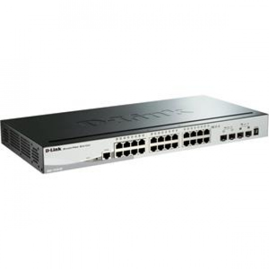 D-Link DGS-1510-28P 28-Port Gigabit Stackable SmartPro PoE Switch including 2 SFP ports and 2 x 10G SFP+ ports- 24 x 1