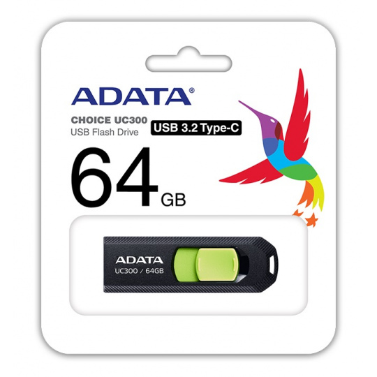 ADATA UC300/64GB/USB 3.2/USB-C/Černá