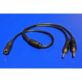 Redukce audio 4 pólový jack3,5F - 2x jack3,5M