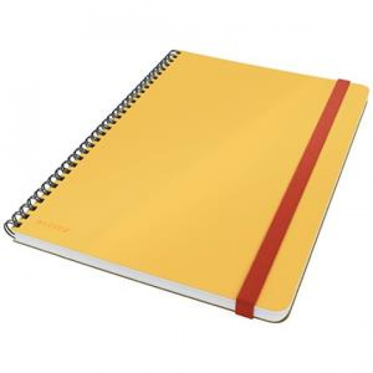 LEITZ Zápisník kroužkový  Cosy hebké tvrdé desky, vel. L, linkovaný, teplá žlutá