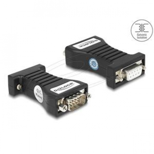Delock Izolátor RS-232 D-Sub 9 samice na RS-232 D-Sub 9 samec TXD, RXD, DTR, DSR, GND galvanické oddělení 2,5 kV