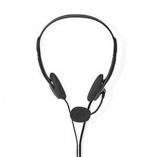 Nedis CHST100BK - PC sluchátka| Na Uši | Stereo | 2x 3.5 mm | Sklopný Mikrofon | Černá